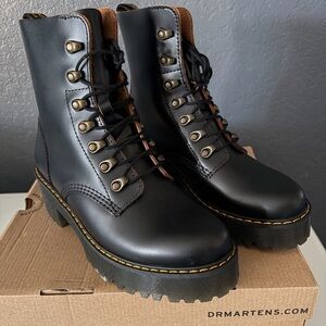 Dr. Martens Black Lace-Up Platform Boots